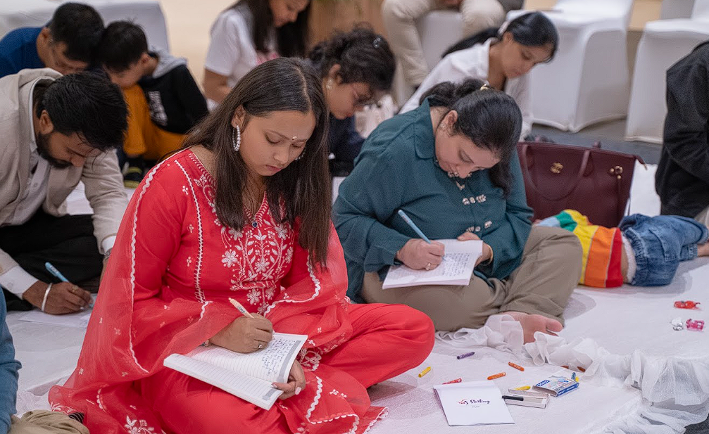 Participants journaling during inner work